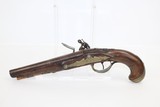 Elegant EUROPEAN Antique FLINTLOCK Belt Pistol .56 Cal Sidearm w Carved Stock & Engraved Hardware - 11 of 14