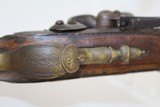 Elegant EUROPEAN Antique FLINTLOCK Belt Pistol .56 Cal Sidearm w Carved Stock & Engraved Hardware - 6 of 14