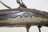 Elegant EUROPEAN Antique FLINTLOCK Belt Pistol .56 Cal Sidearm w Carved Stock & Engraved Hardware - 8 of 14