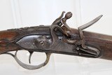 Elegant EUROPEAN Antique FLINTLOCK Belt Pistol .56 Cal Sidearm w Carved Stock & Engraved Hardware - 4 of 14