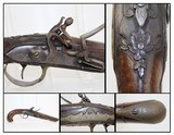 Elegant EUROPEAN Antique FLINTLOCK Belt Pistol .56 Cal Sidearm w Carved Stock & Engraved Hardware - 1 of 14
