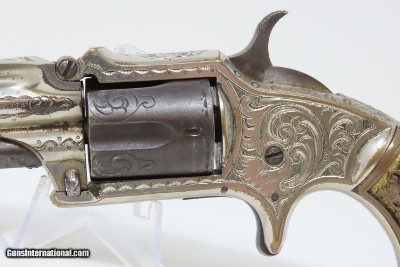 Rare Antique MARLIN No. 32 Standard 1875 REVOLVER with Lovely DeGRESS GRIPS Engraved with Custom Figured Grips in 1870s - Image 4 of 18