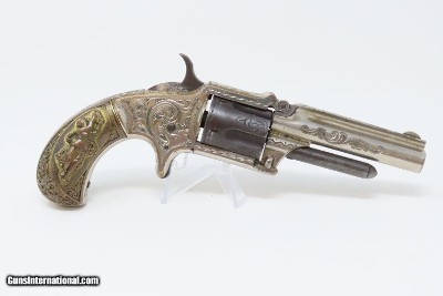 Rare Antique MARLIN No. 32 Standard 1875 REVOLVER with Lovely DeGRESS GRIPS Engraved with Custom Figured Grips in 1870s - Image 15 of 18