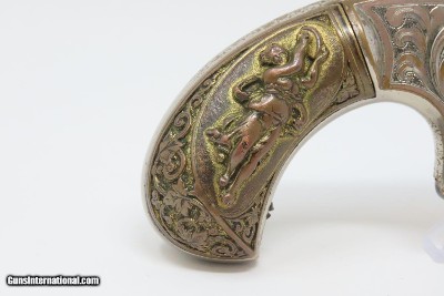 Rare Antique MARLIN No. 32 Standard 1875 REVOLVER with Lovely DeGRESS GRIPS Engraved with Custom Figured Grips in 1870s - Image 16 of 18