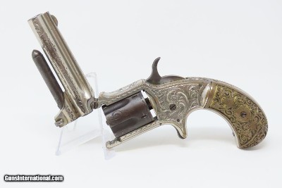 Rare Antique MARLIN No. 32 Standard 1875 REVOLVER with Lovely DeGRESS GRIPS Engraved with Custom Figured Grips in 1870s - Image 14 of 18