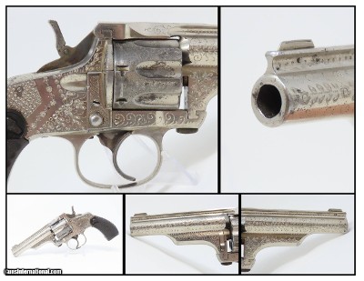 7-SHOT, ENGRAVED Antique MERWIN, HULBERT & Co. .32 S&W REVOLVER Wild West VERY FINE and FACTORY ENGRAVED Double Action Revolver!