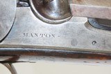 ENCASED PAIR of JOHN MANTON of LONDON Antique DUELING Pistols .54 Caliber Identical, Cased, Engraved Set - 10 of 25