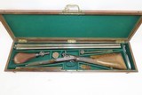 CASED & Engraved Le PAGE BROTHERS Double Barrel PERCUSSION Shotgun GOLD ACCENTED with Accessories! - 3 of 25