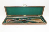 CASED & Engraved Le PAGE BROTHERS Double Barrel PERCUSSION Shotgun GOLD ACCENTED with Accessories! - 2 of 25