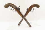 CASED Pair of ENGRAVED, DAMASCUS Belgian DUELING or TARGET Pistols Liege Proofed & Maker Marked Pistols - 4 of 25