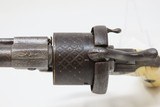 Antique ENGRAVED European IVORY GRIP 9mm PINFIRE Self-Defense REVOLVER Mid-19th European Sidearm with GOLD ACCENTS! - 8 of 20