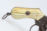 Antique ENGRAVED European IVORY GRIP 9mm PINFIRE Self-Defense REVOLVER Mid-19th European Sidearm with GOLD ACCENTS! - 17 of 20