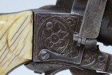 Antique ENGRAVED European IVORY GRIP 9mm PINFIRE Self-Defense REVOLVER Mid-19th European Sidearm with GOLD ACCENTS! - 20 of 20