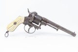 Antique ENGRAVED European IVORY GRIP 9mm PINFIRE Self-Defense REVOLVER Mid-19th European Sidearm with GOLD ACCENTS! - 16 of 20