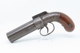 ANTIQUE PEPPERBOX Allen & Thurber WORCHESTER PERIOD Bar Hammer Revolver First American Double Action Revolving Pistol - 2 of 20