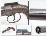 ANTIQUE PEPPERBOX Allen & Thurber WORCHESTER PERIOD Bar Hammer Revolver First American Double Action Revolving Pistol - 1 of 20