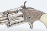 ENGRAVED, NICKEL, MOTHER of PEARL SMITH & WESSON Number 1 1/2 .32 REVOLVERGorgeous Little 1870s Hideout Gun! - 4 of 18