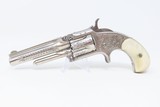 ENGRAVED, NICKEL, MOTHER of PEARL SMITH & WESSON Number 1 1/2 .32 REVOLVERGorgeous Little 1870s Hideout Gun! - 2 of 18