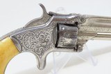 PERIOD ENGRAVED Antique SMITH & WESSON No 1 Third Issue 22 Rimfire Revolver 19th Century POCKET CARRY with IVORY GRIPS! - 16 of 17