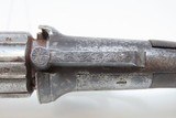 Engraved BRITISH Antique .32 Cal. BAR HAMMER Percussion PEPPERBOX Revolver 1840s 6-Shot Self Defense Revolver - 8 of 18