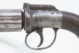 Engraved BRITISH Antique .32 Cal. BAR HAMMER Percussion PEPPERBOX Revolver 1840s 6-Shot Self Defense Revolver - 4 of 18