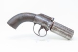 Engraved BRITISH Antique .32 Cal. BAR HAMMER Percussion PEPPERBOX Revolver 1840s 6-Shot Self Defense Revolver - 15 of 18