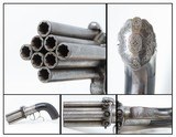 8-SHOT Engraved Antique PEPPERBOX Revolver .36 Caliber Percussion EUROPEAN 1840s 8-Shot Self Defense Revolver with EBONY GRIP! - 1 of 20