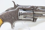 RARE SHORT BARRELED Antique SMITH & WESSON 1 1/2 2nd Issue Engraved REVOLVERScarce IVORY GRIPPED Spur Trigger That is 1 of Less Than 1000! - 18 of 19