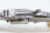 RARE SHORT BARRELED Antique SMITH & WESSON 1 1/2 2nd Issue Engraved REVOLVERScarce IVORY GRIPPED Spur Trigger That is 1 of Less Than 1000! - 8 of 19