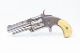 RARE SHORT BARRELED Antique SMITH & WESSON 1 1/2 2nd Issue Engraved REVOLVERScarce IVORY GRIPPED Spur Trigger That is 1 of Less Than 1000! - 2 of 19
