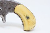 RARE SHORT BARRELED Antique SMITH & WESSON 1 1/2 2nd Issue Engraved REVOLVERScarce IVORY GRIPPED Spur Trigger That is 1 of Less Than 1000! - 3 of 19