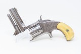 RARE SHORT BARRELED Antique SMITH & WESSON 1 1/2 2nd Issue Engraved REVOLVERScarce IVORY GRIPPED Spur Trigger That is 1 of Less Than 1000! - 15 of 19