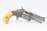 RARE SHORT BARRELED Antique SMITH & WESSON 1 1/2 2nd Issue Engraved REVOLVERScarce IVORY GRIPPED Spur Trigger That is 1 of Less Than 1000! - 16 of 19
