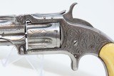RARE SHORT BARRELED Antique SMITH & WESSON 1 1/2 2nd Issue Engraved REVOLVERScarce IVORY GRIPPED Spur Trigger That is 1 of Less Than 1000! - 4 of 19