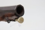 c1830 FRENCH FLINTLOCK Belt Pistol .575 Caliber Smoothbore European Pocket ENGRAVED and CHECKERED STOCK Flint Pistol - 6 of 18