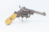 ENGRAVED, IVORY GRIPPED European Antique PINFIRE REVOLVER Double Action Liege Proofed Mid-19th European Sidearm - 17 of 21