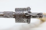 ENGRAVED, IVORY GRIPPED European Antique PINFIRE REVOLVER Double Action Liege Proofed Mid-19th European Sidearm - 11 of 21