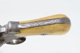 ENGRAVED, IVORY GRIPPED European Antique PINFIRE REVOLVER Double Action Liege Proofed Mid-19th European Sidearm - 10 of 21