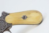 ENGRAVED, IVORY GRIPPED European Antique PINFIRE REVOLVER Double Action Liege Proofed Mid-19th European Sidearm - 3 of 21