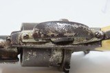ENGLISH ENGRAVED, IVORY GRIP Antique 11mm PINFIRE “BULLDOG” REVOLVER Mid-19th European Sidearm with ENGLISH SCROLL ENGRAVING! - 11 of 19