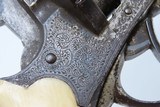 ENGLISH ENGRAVED, IVORY GRIP Antique 11mm PINFIRE “BULLDOG” REVOLVER Mid-19th European Sidearm with ENGLISH SCROLL ENGRAVING! - 14 of 19