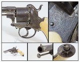 ENGLISH ENGRAVED, IVORY GRIP Antique 11mm PINFIRE “BULLDOG” REVOLVER Mid-19th European Sidearm with ENGLISH SCROLL ENGRAVING! - 1 of 19