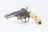 ENGLISH ENGRAVED, IVORY GRIP Antique 11mm PINFIRE “BULLDOG” REVOLVER Mid-19th European Sidearm with ENGLISH SCROLL ENGRAVING! - 2 of 19