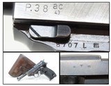 WORLD WAR 2 Walther "ac/43" Code P.38 GERMAN MILITARY Semi-Auto C&R Pistol9mm Semi-Auto Pistol from the Third Reich with HOLSTER! - 1 of 22