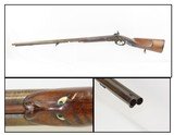 Antique ENGRAVED European PERCUSSION Side by Side DOUBLE BARREL Shotgun CARVED PERCUSSION CONVERSION Double Barrel Fowling Gun - 1 of 20