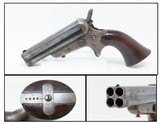 Antique CIVIL WAR Era SHARPS Model 3 .32 Caliber Rimfire PEPPERBOX Revolver 4 Shot Self Defense Pocket Gun - 1 of 16