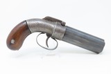 Antique MANHATTAN Six Barrel BAR HAMMER Percussion PEPPERBOX Revolver ANTEBELLUM Production Revolver from Norwich, Conn. - 15 of 18