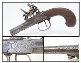 ENGRAVED Antique 18th Century BUNNEY of LONDON .45 Caliber FLINTLOCK Pistol Beautifully Engraved “MANSTOPPER” 18TH Century Flintlock - 1 of 18