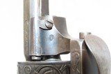 ENGRAVED Antique BELGIAN Proofed 9mm PINFIRE Revolver with PIPE CASE Folding Trigger European Sidearm with ANTIQUE IVORY GRIPS! - 11 of 22