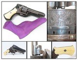 ENGRAVED Antique BELGIAN Proofed 9mm PINFIRE Revolver with PIPE CASE Folding Trigger European Sidearm with ANTIQUE IVORY GRIPS! - 1 of 22